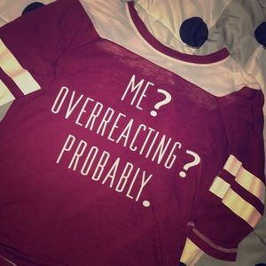 Rue-21 quarter length sleeve top with quote